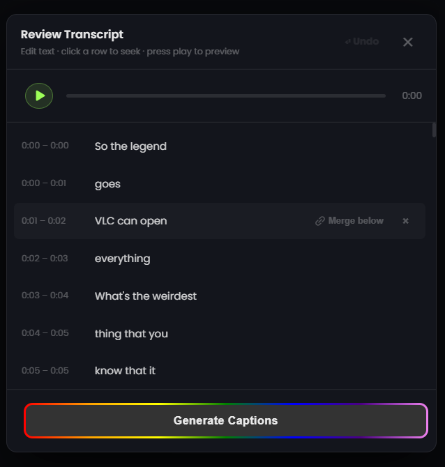 Review and edit your transcription
